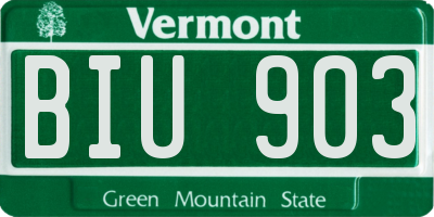 VT license plate BIU903
