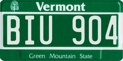 VT license plate BIU904