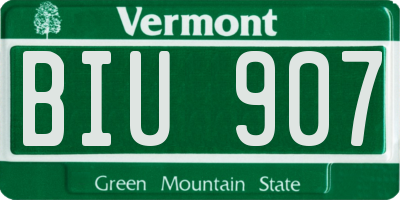 VT license plate BIU907