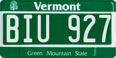 VT license plate BIU927