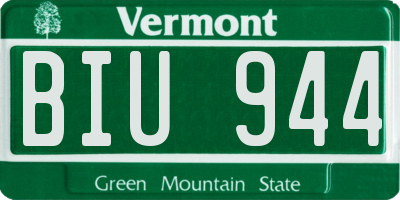 VT license plate BIU944