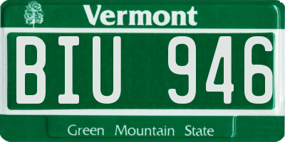 VT license plate BIU946