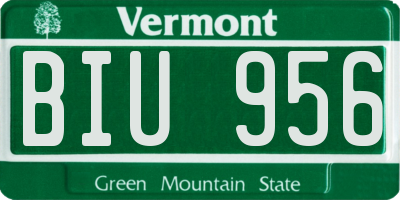 VT license plate BIU956