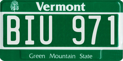 VT license plate BIU971