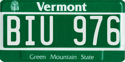 VT license plate BIU976