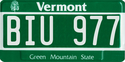 VT license plate BIU977