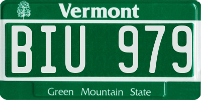 VT license plate BIU979