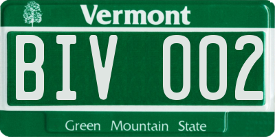 VT license plate BIV002