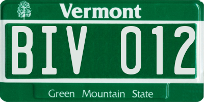 VT license plate BIV012