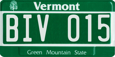VT license plate BIV015
