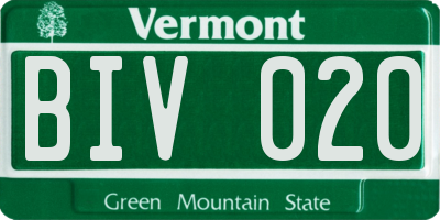 VT license plate BIV020