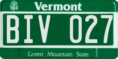 VT license plate BIV027