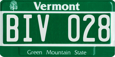 VT license plate BIV028