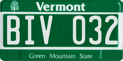 VT license plate BIV032