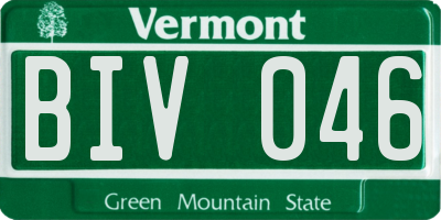 VT license plate BIV046
