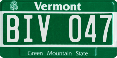 VT license plate BIV047