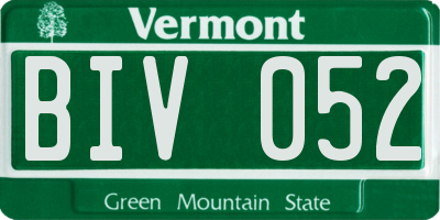 VT license plate BIV052