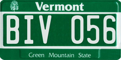 VT license plate BIV056