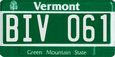 VT license plate BIV061