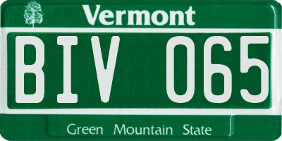 VT license plate BIV065