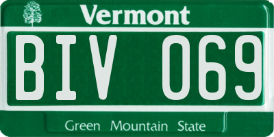VT license plate BIV069