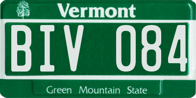VT license plate BIV084
