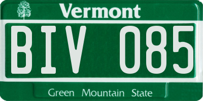 VT license plate BIV085