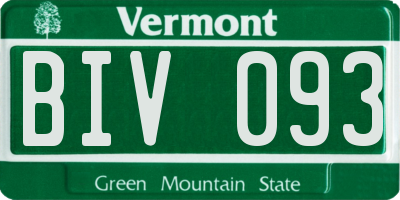VT license plate BIV093