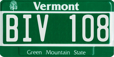 VT license plate BIV108