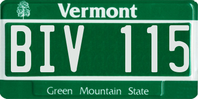 VT license plate BIV115