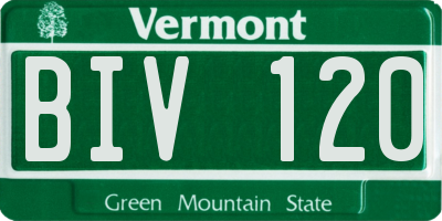 VT license plate BIV120