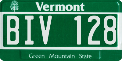 VT license plate BIV128