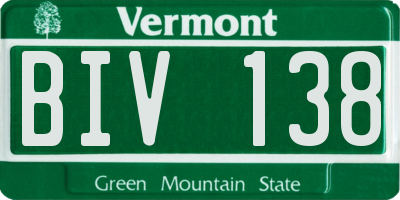 VT license plate BIV138