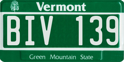 VT license plate BIV139