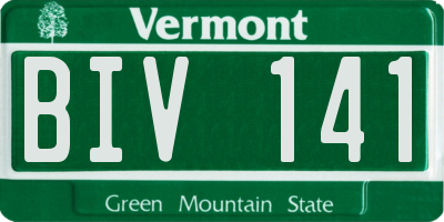 VT license plate BIV141