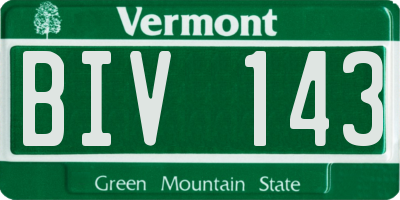 VT license plate BIV143