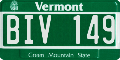 VT license plate BIV149
