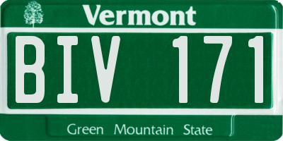 VT license plate BIV171