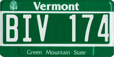 VT license plate BIV174