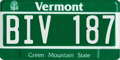 VT license plate BIV187