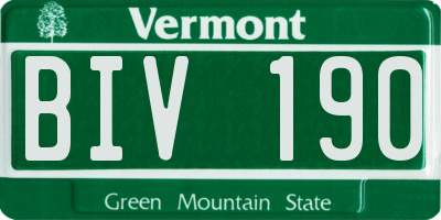 VT license plate BIV190