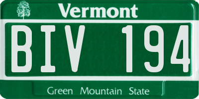 VT license plate BIV194