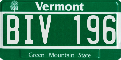 VT license plate BIV196