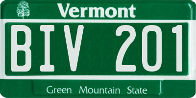 VT license plate BIV201