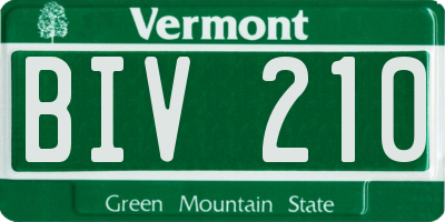 VT license plate BIV210