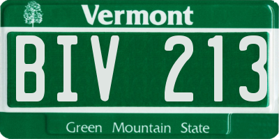 VT license plate BIV213
