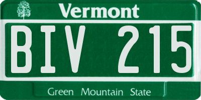 VT license plate BIV215