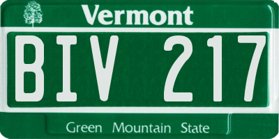 VT license plate BIV217