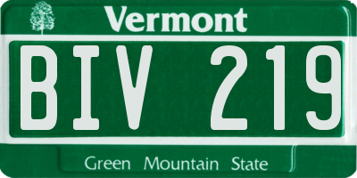 VT license plate BIV219