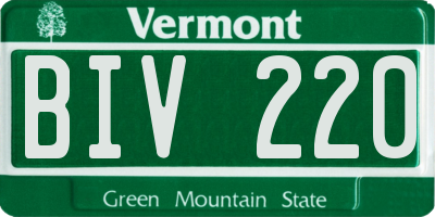 VT license plate BIV220